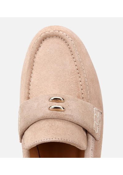 Hotiç Kadın Süet Deri Bej Toka Detaylı Klasik Loafer 01ayh321300a310 01ayh321300a310