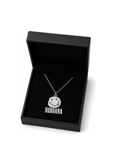 Nirvana Smiley Logolu Rock Müzik Kolyesi Hediye Aksesuar Çok renkli