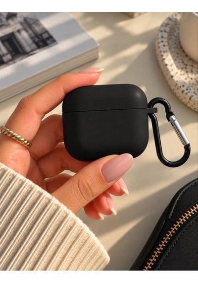 Fadex Apple AirPods 3.nesil İle Uyumlu Kılıf Askı Aparatlı Lansman Siyah Renk Tonu
