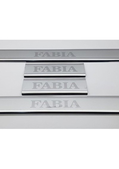 Skoda Fabia 2000-2007 Modeller Arası Krom Kapı Eşiği 4 Parça Paslanmaz Çelik