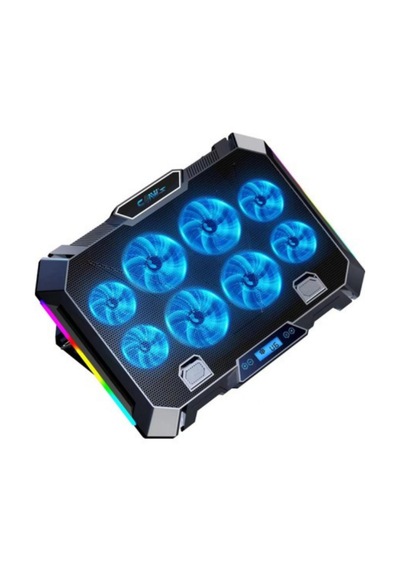 Vortex 8x Fan - 10 Mod Rgb - Lcd Ekran - Fan Ve Yükseklik Kademeli 2x Usb Notebook Soğutucu