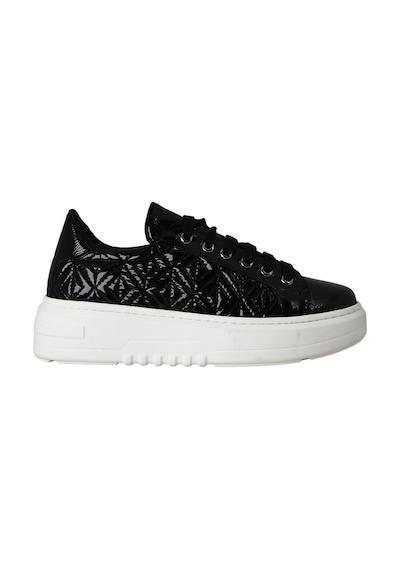 Hobby Ayakkabı Hobby Kadın Rugan Modern Yüksek Tabanlı Sneaker Ayakkabı Siyah