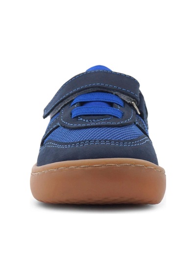 Rakerplus Bob Hakiki Deri Lacivert Mavi Barefoot Cırtlı Lastikli Bebek Sneaker Ayakkabı Lacivert