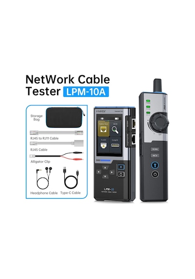 Fnırsı Lpm-10a Çok Fonksiyonlu Ağ Kablosu Test Cihazı Ve Kablo Bulucu Poe + Ncv