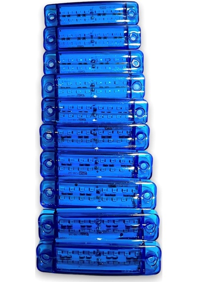 Ahmet Otomotiv 10 Adet Çift Sıra Parmak Led Mavi Renk 10Cm 16 L