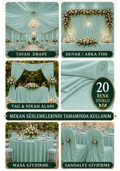 Süsleme Kumaşı 10 Metre Düğün, Davet, Organizasyon Ve Parti Süslemeleri İçin Dekoratif Kumaş Turkuaz Turkuaz Süsleme Kumaşı 10 Metre Düğün, Davet, Organizasyon Ve Parti Süslemeleri İçin Dekoratif Kumaş Turkuaz Turkuaz