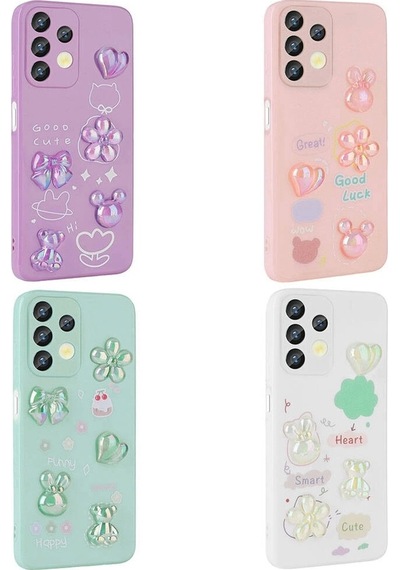 Galaxy Uyumlu  A13 4g Kılıf Kabartma Figürlü Parlak Zore Toys Silikon Kapak