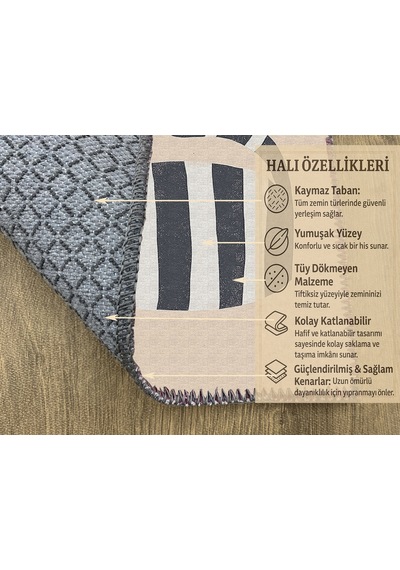 Turkıshrug Kıngdom Neşeli Kedi Figürlü Çocuk Odası Halısı, Renkli, Kaymaz Ve Yumuşak Çok Renkli