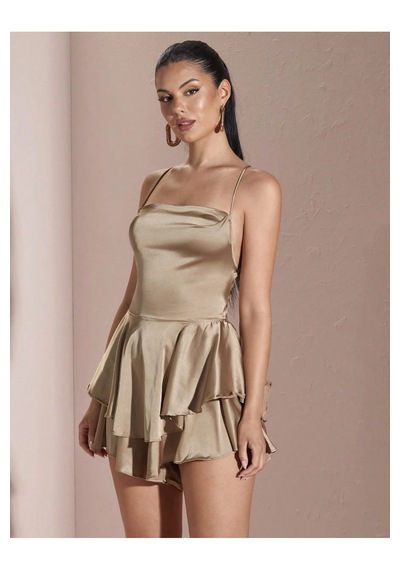 Fashion Cocktail Düşük Bel Kabarık Kat Etekli Sırt Korseli Kokteyl Kadın Saten Gece Kokteyl Şort Tulum Bej Fashion Cocktail Düşük Bel Kabarık Kat Etekli Sırt Korseli Kokteyl Kadın Saten Gece Kokteyl Şort Tulum Bej