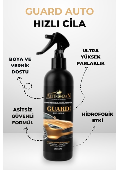 Altınoran İç Ve Dış Komple Bakım Seti Torpido Parlatıcı 200ml + Guard Auto Hızlı Cila 250ml