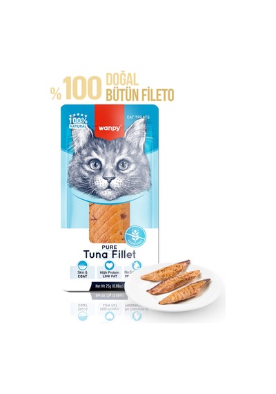Wanpy Ton Balığı Fileto 25g Kedi Ödülü 6 Lı Set
