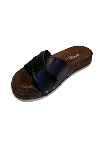 Esem 0309 Z 0001 Kadın Comfort Terlik Siyah Bej