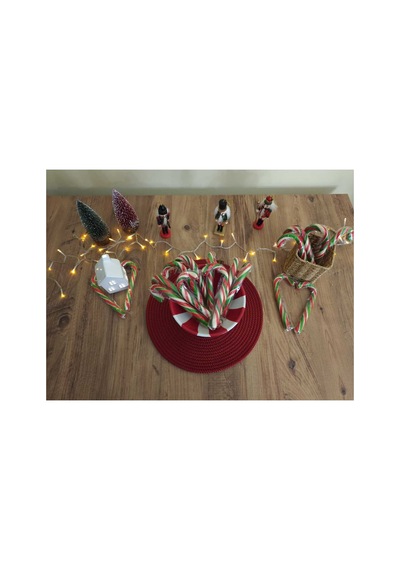 Baston Şekeri 100 Adet Yeşil-kırmızı-beyaz Şeritliyılbaşı, Hediyelik, Kermes, 35 Gram