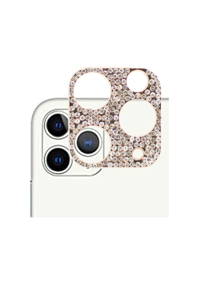 Ally Apple Uyumlu iPhone 11 Pro Diamond Taş İşlemeli Kamera Koruyucu Lens Rose Gold