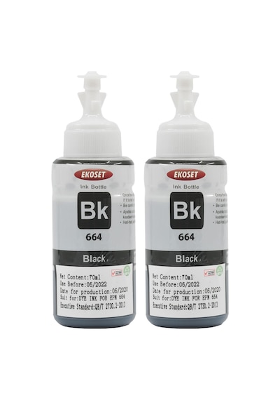 Ekoset Epson L455 Uyumlu Siyah Mürekkep 2 Adet 70 ML
