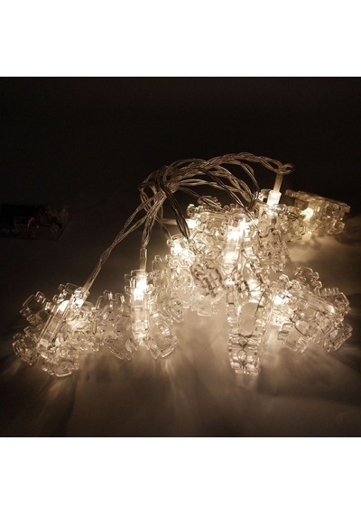 Dekor Düğün Işıkları Pilli Kar Tanesi Mandal Led Işık Gün Işığı Led Işık Snowflake Clips String Led Gün Işığı