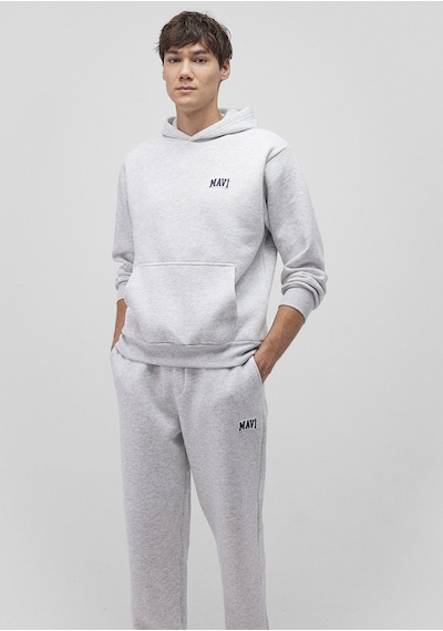 Mavi - Mavi Logo Baskılı Kapüşonlu Gri Sweatshirt 0s10173-82498 Gri