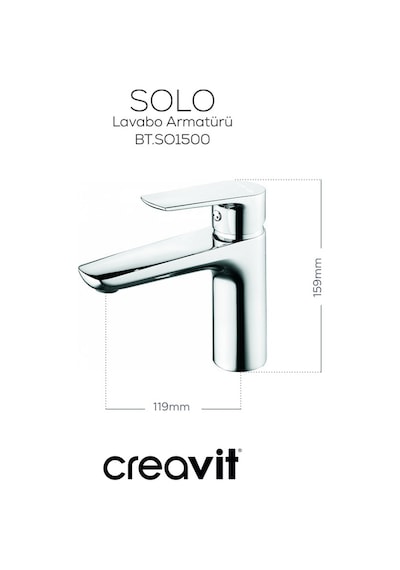 Creavit SO1500 Solo Lavabo Bataryası Armatürü