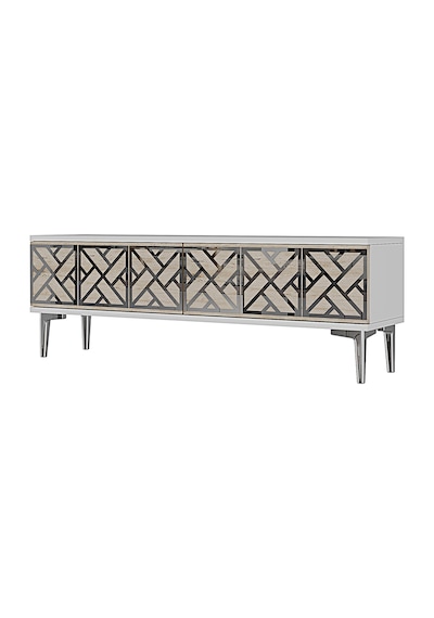 Tsa1238bts Arex Tv Sehpası Beyaz-traverten-silver 120cm