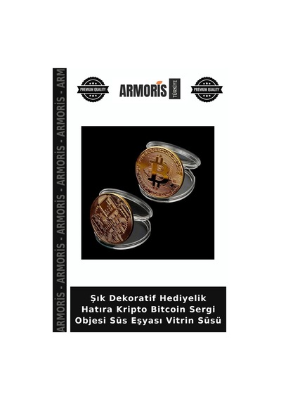 Şık Dekoratif Hediyelik Hatıra Kripto Bitcoin Sergi Objesi Süs Eşyası Vitrin Süsü