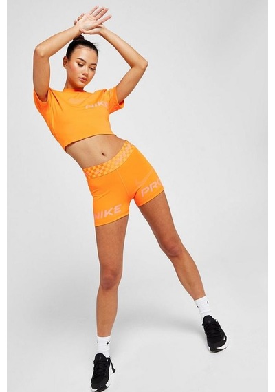 Nike Dri Fit Training Pro Graphic 3" Womens Shorts Kadın Tayt Şort Turuncu