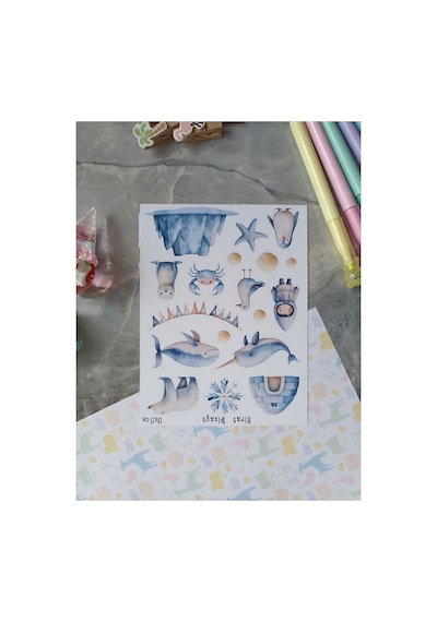 Eskimo Temalı Sticker Seti 40 Adet 2 Sayfa 13x17 cm