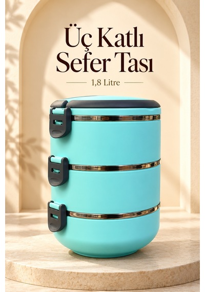 Sızdırmaz Yemek Taşıma Kabı Ayrılabilir Üç Katlı Sefer Tası Çok Renkli