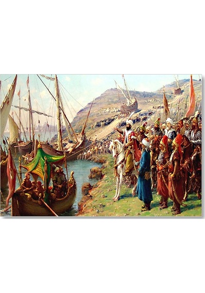 Cakasepetim İstanbul Fethi Fatih Sultan Mehmet Gemileri Karadan İndirilmesi Ahşap Mdf Tablo
