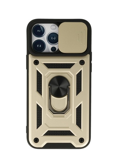 Newface - 668 - iPhone Uyumlu 13 Pro Max Kılıf Pars Lens Yüzüklü Silikon - Csmo-tex - - Gold