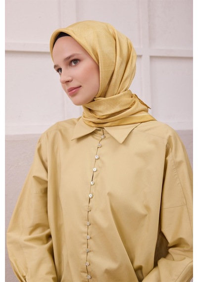 Belli İpek Eşarp - 4201-33 Sarı Twill