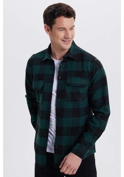 Tudors Erkek Slim Fit Dar Kesim Uzun Kollu Kapaklı Çift Cepli Kareli Kışlık Oduncu Gömlek-41703 Çok Renkli Tudors Erkek Slim Fit Dar Kesim Uzun Kollu Kapaklı Çift Cepli Kareli Kışlık Oduncu Gömlek-41703 Çok Renkli