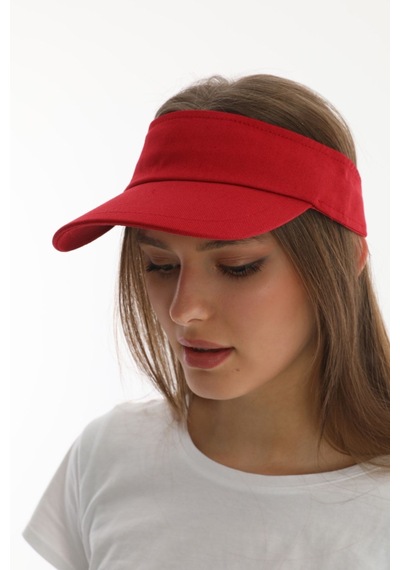 Uv Koruyuculu Unisex Siperlikli Kırmızı Şapka Kırmızı