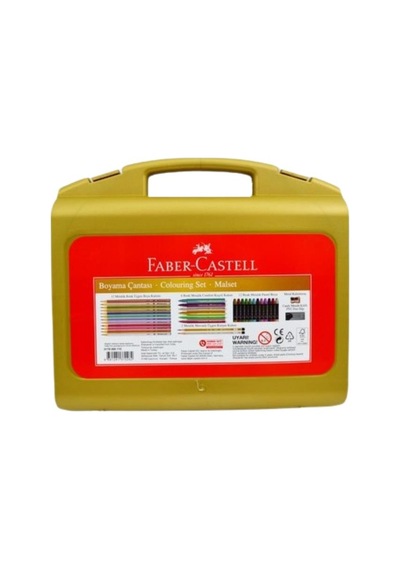 Boyama Çantası Metalik Renkler 34 Parça 1 Paket Faber Boyama Seti