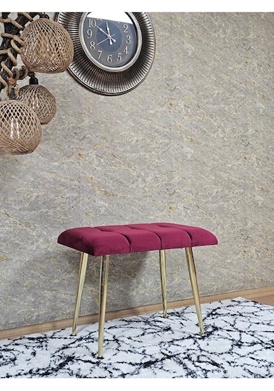 Gold Sivriltme Ayaklı 60 Cm Puf Bench - Puf - Bench - Oturak - Mu Çok Renki