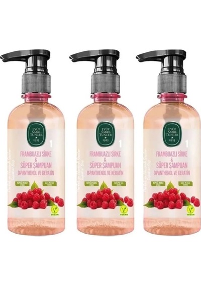 Eyüp Sabri Tuncer 3'lü 100 Ml Frambuazlı Sirke Süper Şampuan, 3'lü 100 Ml Sirke Saç Toniği Tüm Saçlar