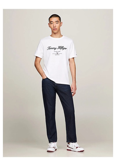 Tommy Jeans Tommy Hilfiger Sıfır Yaka Erkek T-shirt KIRIK BEYAZ