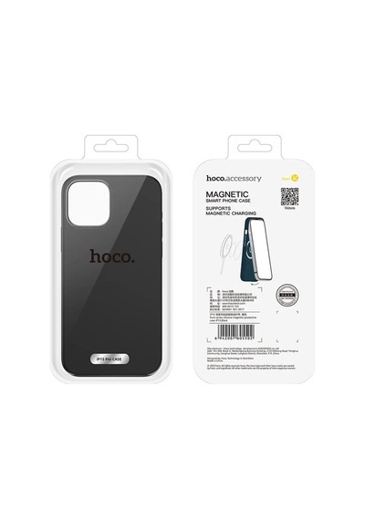 Hoco Pure Series Apple Uyumlu iPhone 15 Pro Manyetik Silikon Kılıf Siyah