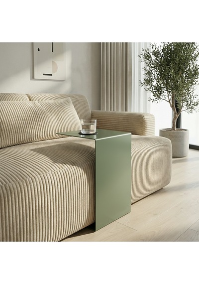 Metal Koltuk Üstü C Sehpa Modern Minimal Yan Sehpa Yeşil