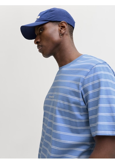 Jack & Jones Erkek Çizgili Nakis Islemeli Tisört - Norrebro - 12291021 Marina