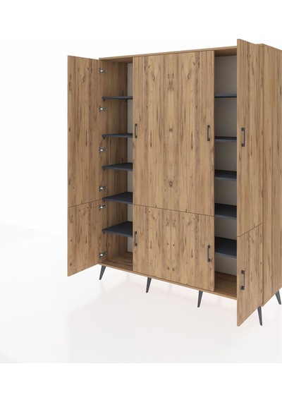 Hyperion Gardrop 10 Raflı 8 Kapaklı 176x44x221 Çam-çam/antrasit Çam/antrasit Hyperion Gardrop 10 Raflı 8 Kapaklı 176x44x221 Çam-çam/antrasit Çam/antrasit