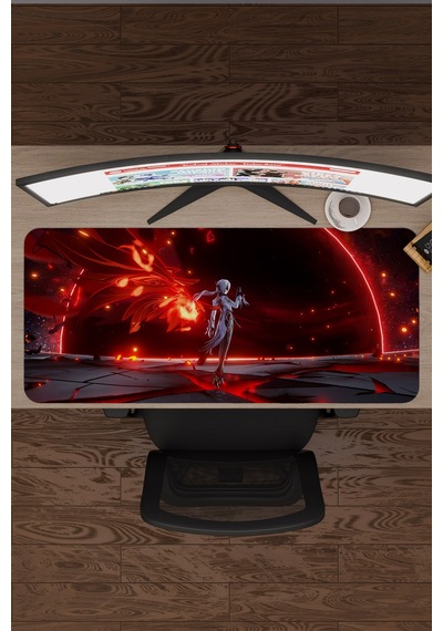 Arlecchino Genshin Impact Anime Gacha V4 - 90x40 Xxl Gaming Mouse Pad Fare Altlığı