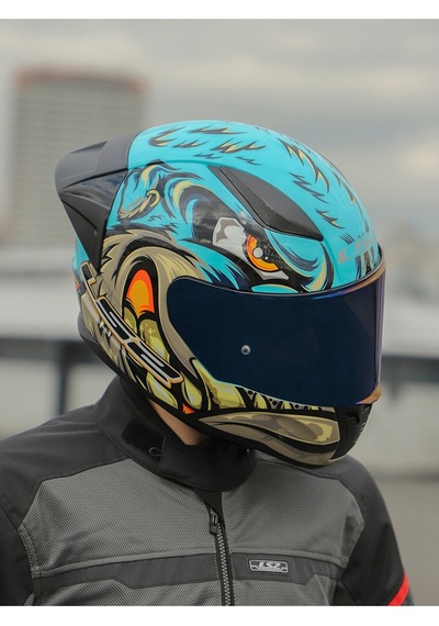 Ls2 Rapıd 2 Race Motosiklet Kaskı Vizörlü Neo Mavi - Mor