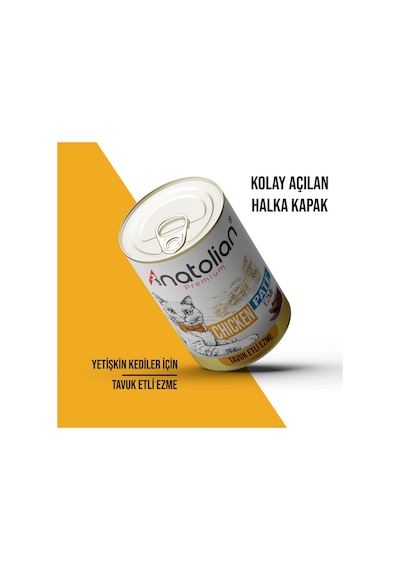 Anatolian Premium Tavuklu Ezme Yetişkin Kedi Konservesi 400 gr x 12 Adet