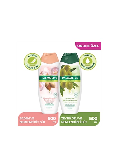 Palmolive Naturals Hassas Ciltler İçin Badem ve Yoğun Nemlendirici Zeytin Özü Duş Jeli 2 x 500 ML