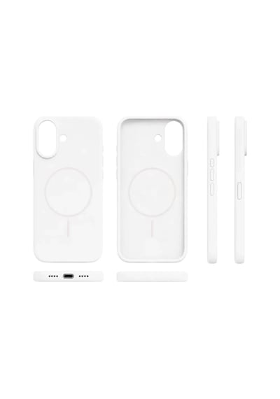 iPhone Uyumlu 16 Aura Akıllı Magsafe Animasyonlu Silikon Kılıf Beyaz