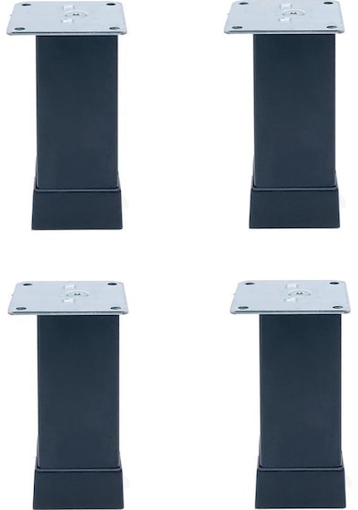 Kare Mobilya Ayağı Siyah 10cm 4 Adet