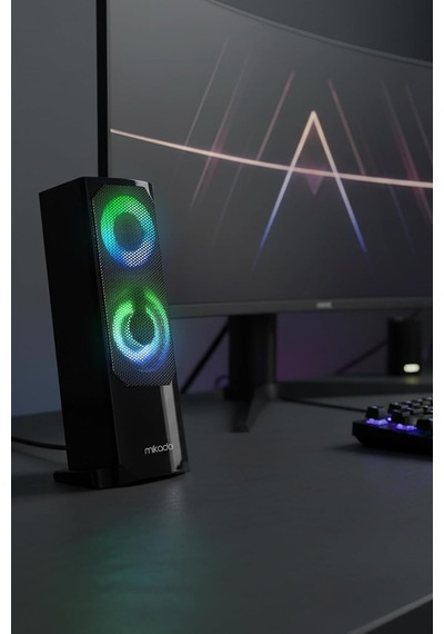 Md-s102 2.0 3wx2ch Rgb Ledli Siyah Usb Soundbar Hoparlör