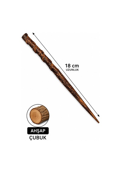 Zenwood Ahşap Kadın Saç Topuzu Çubuğu 18 Cm El Yapımı Doğal Saç Tokası Çok Renkli