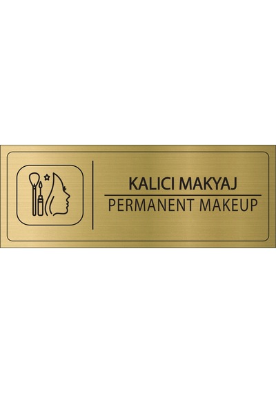 Mayeka Kalıcı Makyaj İsimlik Altın Metal Kapı İsimliği Levhası Yönlendirme Tabelası