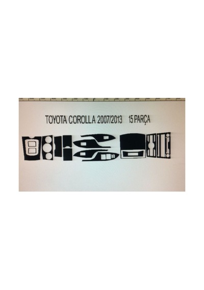 Toyota Corolla 2007-2013 15 Parça Torpido Kaplama Renk Piano Black